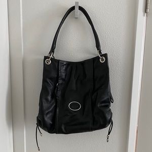 Gianni Bernini black leather hobo style purse